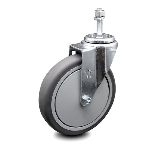 6 Inch Thermoplastic Rubber Wheel Swivel 10mm Threaded Stem Caster SCC